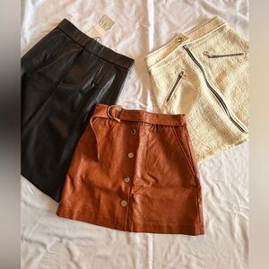 Stylish Black, Cream, and Brown Skirt Set